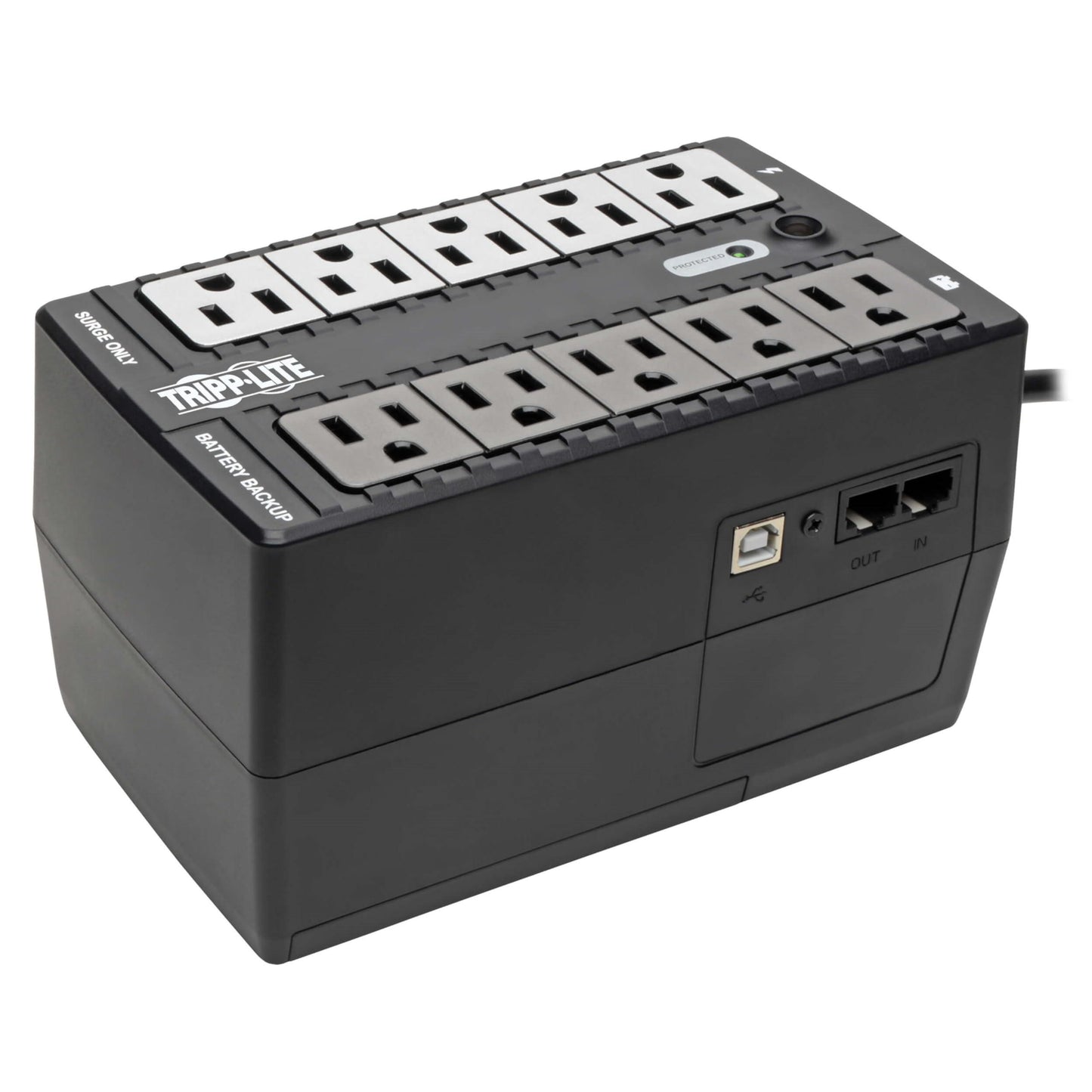 Tripp Lite 600VA Small UPS Battery Backup Surge Protector, 10 Outlets, Ethernet Protection, Uninterrupted Power Supply, Home UPS, 3-Year Manufacturer's Warranty & $100,000 Insurance (INTERNET600U)