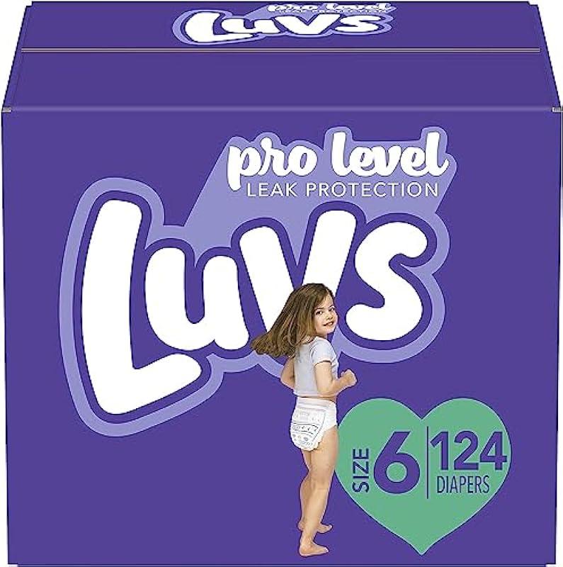 Luvs (LUVSD) Diapers Size 6, 124 Count - Luvs Ultra Leakguards Disposable Baby Diapers, ONE MONTH SUPPLY (Packaging May Vary)