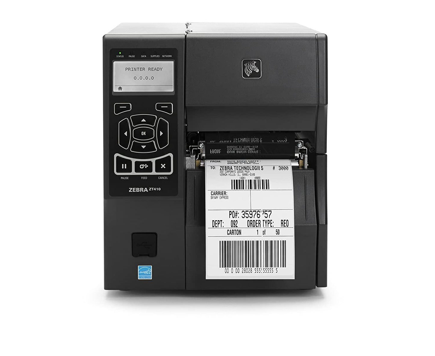 Zebra ZT410 ZT41042-T010000Z Ethernet Bluetooth USB Printer W/Print, Cables