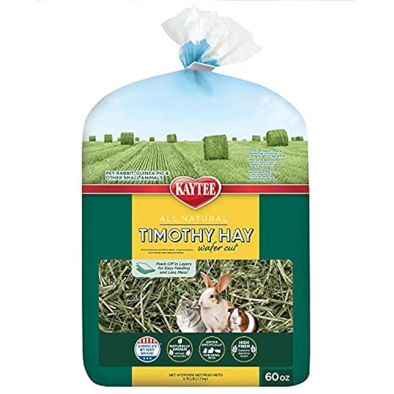 Kaytee Wafer Cut All Natural Timothy Hay for Pet Guinea Pigs, Rabbits & Other Small Animals, 60 Ounce