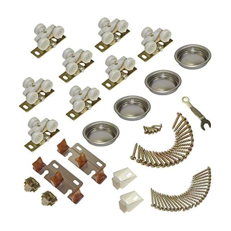 Johnson Hardware 138F964D 138F Series Sliding Bypass Door Hardware (24"- 4 Door System, 96" Total)