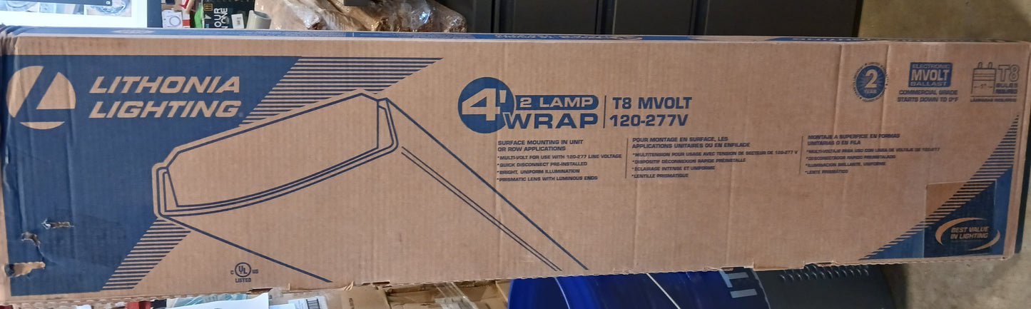 Lithonia Lighting Fluorescent Round 2 lamp, 4 feet, MultiVolt Wraparound Light, 32W T8