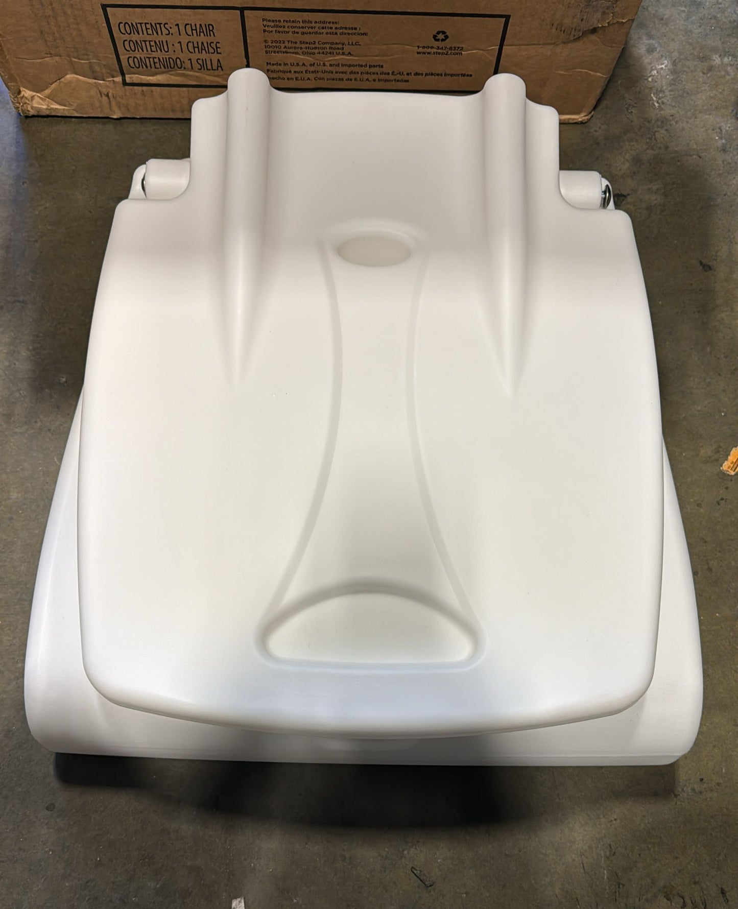 Step2 Foldable Adult Flip Seat, Portable Outdoor Chair for Poolside, Tailgating, Camping, Sporting Events, Picnic and Beach Chair, Provides Back Support When Sitting on Ground, White