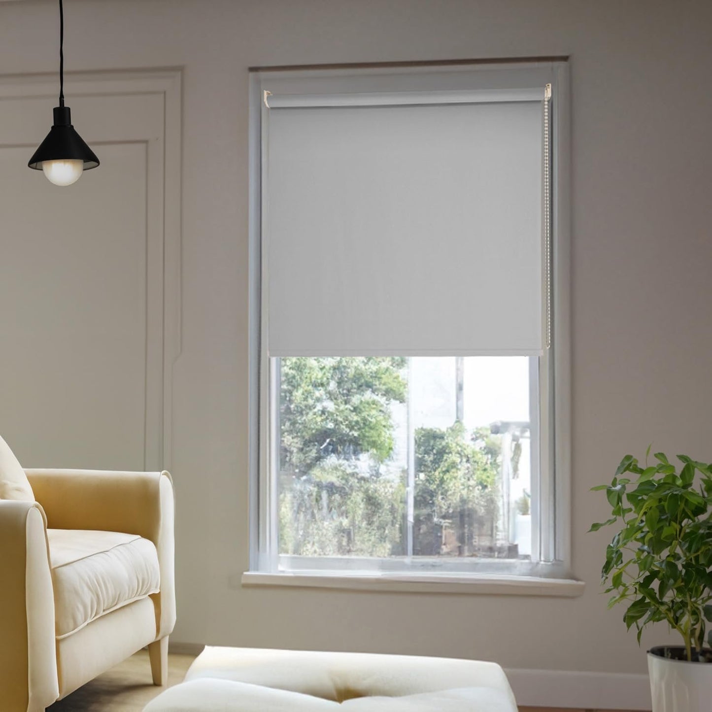 Blinds for Windows, Blackout Blinds with Thermal Insulated, UV Protection Window Shades for Home, Door, Kitchen, Bathroom (68" W x 68" L, Light Grey)