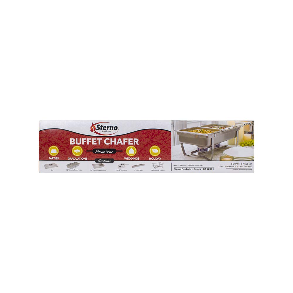 Sterno Chafing Dish, 8 quart, Silver