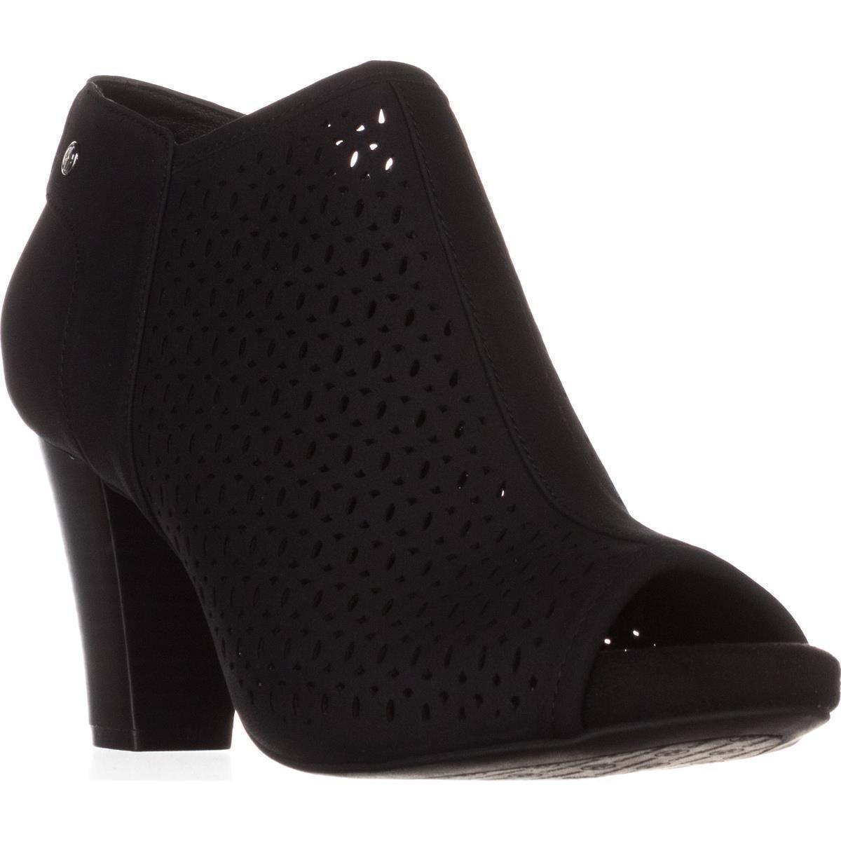 Giani Bernini Womens Angye Open Toe Ankle Fashion Boots, Black, Size 5.5