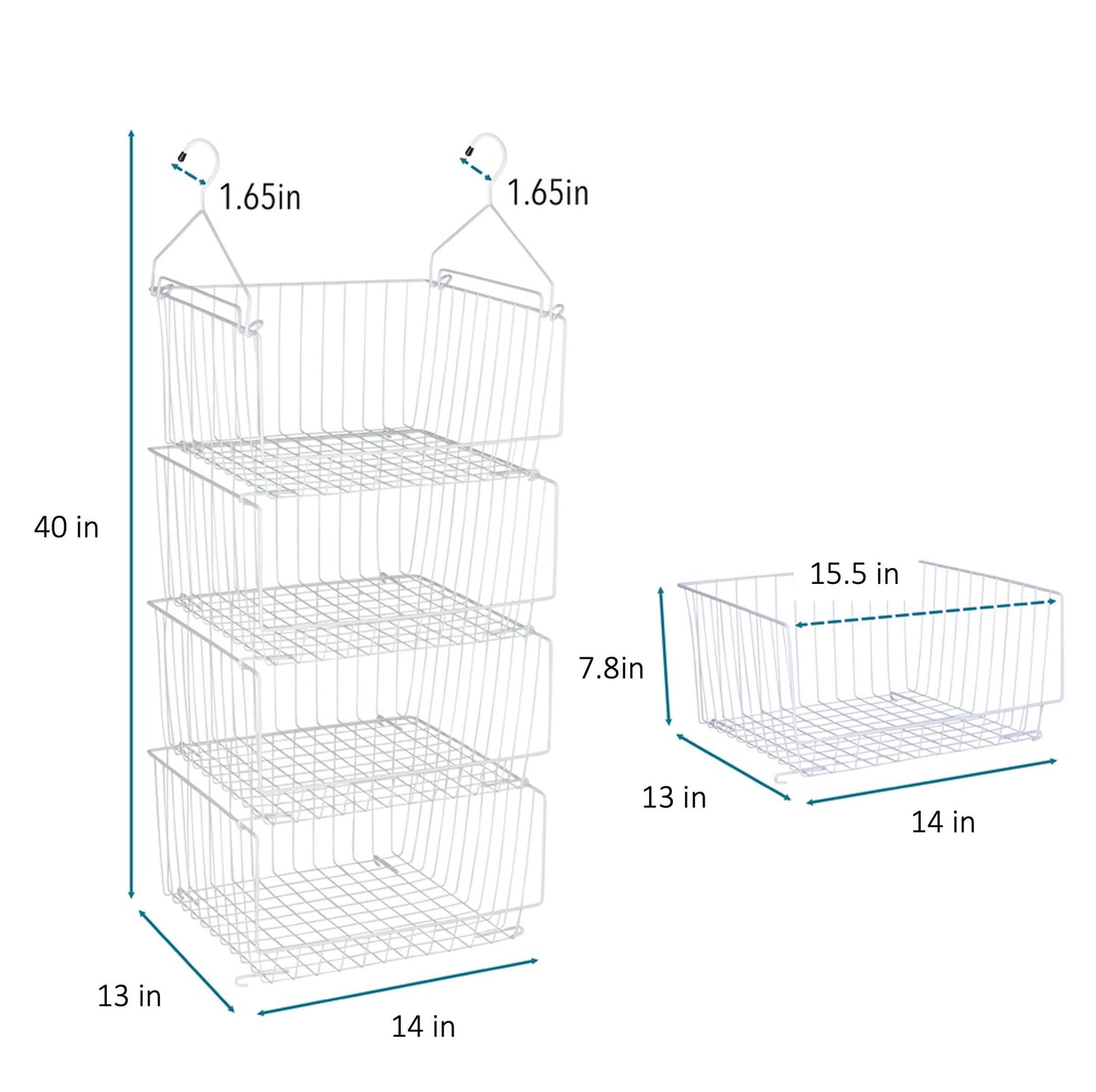 Tu-Pa Large 4 Tier Hanging Closet Organizer