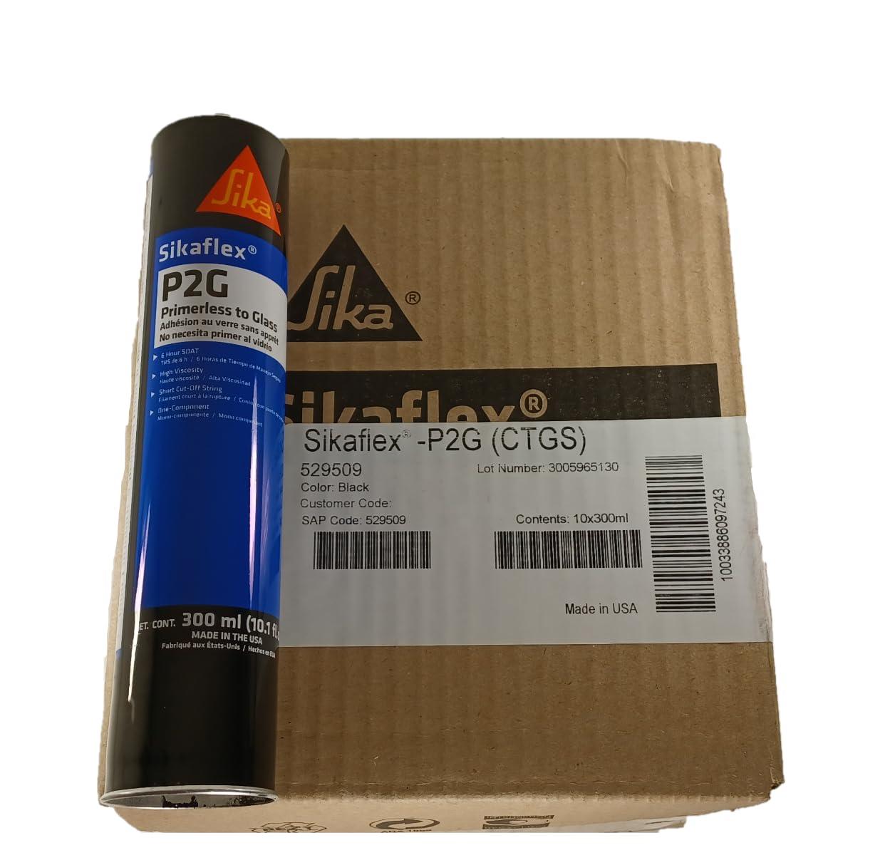 Case Sika P2G Auto Glass Urethane, Adhesive, Primerless to Glass 10 Tubes