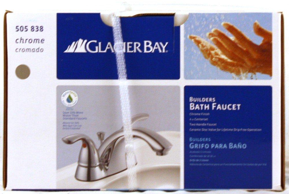 Glacier Bay Builders 4 in. 2-Handle Low-Arc Bathroom Faucet in Chrome