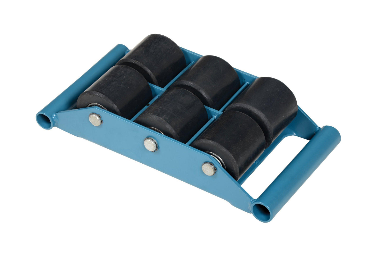 Vestil FMS-6 Fixed Machinery Skate with 6 Nylon Roller, Steel, 10-1/2" Rubber Surface Length, 8-1/2" Width, 4" Height, 6 Ton Capacity
