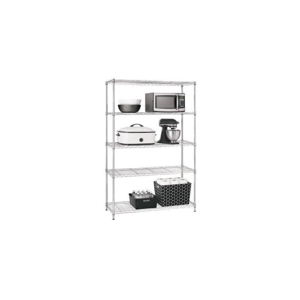 Room Essentials Chrome 5 Tier Wide Shelving Unit