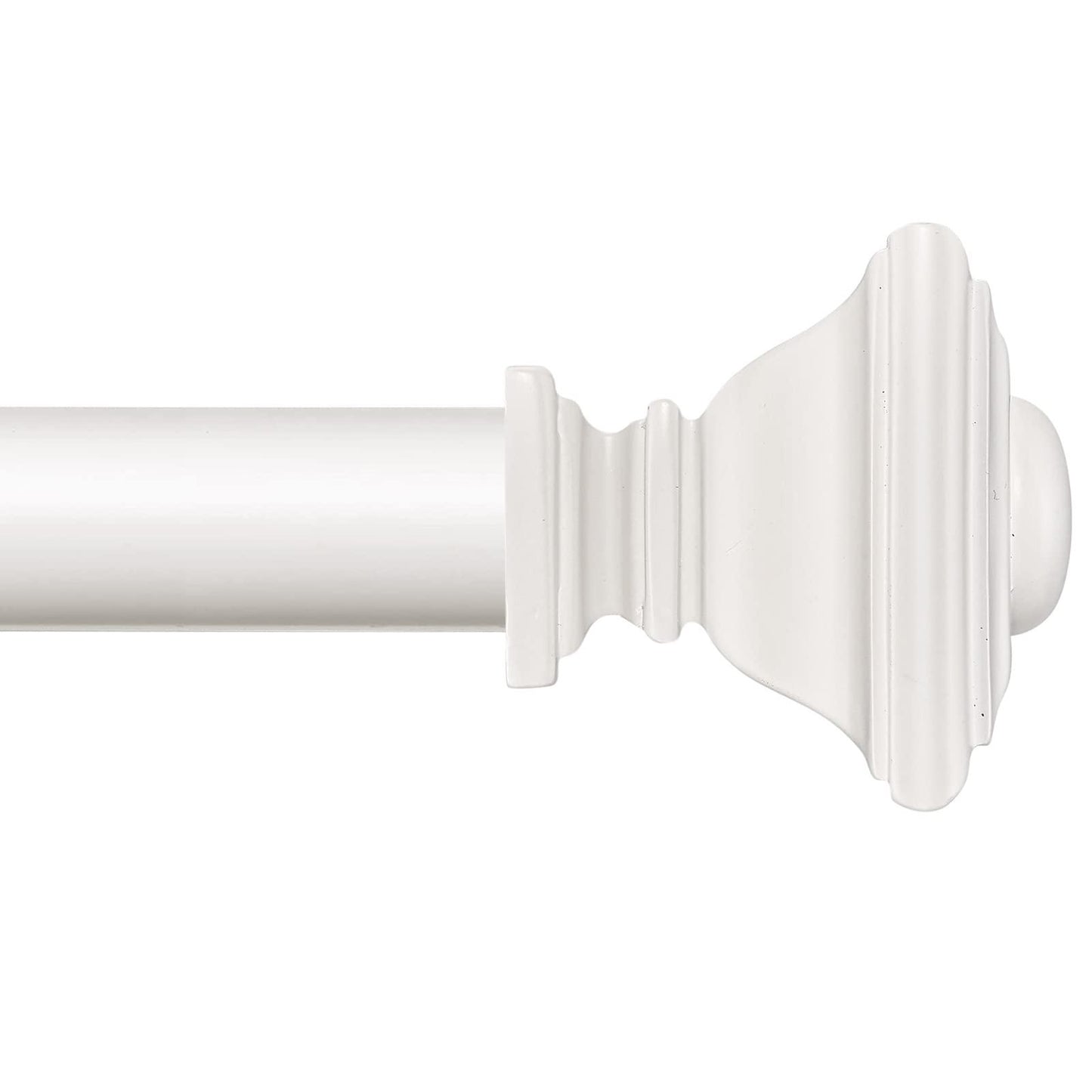 BRIOFOX white Curtain Rods for Windows 48 to 84 Inch Adjustable Length 1 Inch Diameter Heavy Duty Window Curtain Rods for Indoor Ourdoors With Classic Square Finials