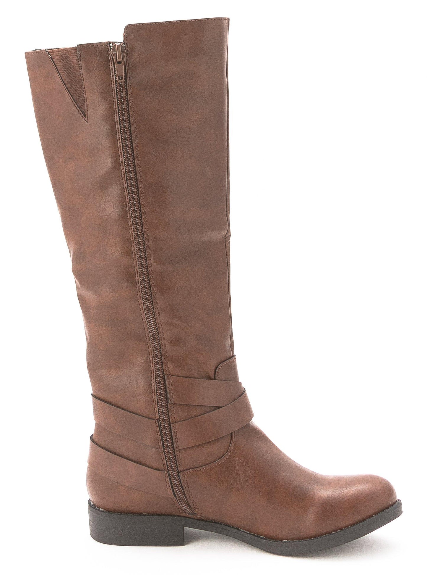 Style & Co. Womens Madixe Faux Leather Riding Boots Brown 5 Medium (B,M) EC
