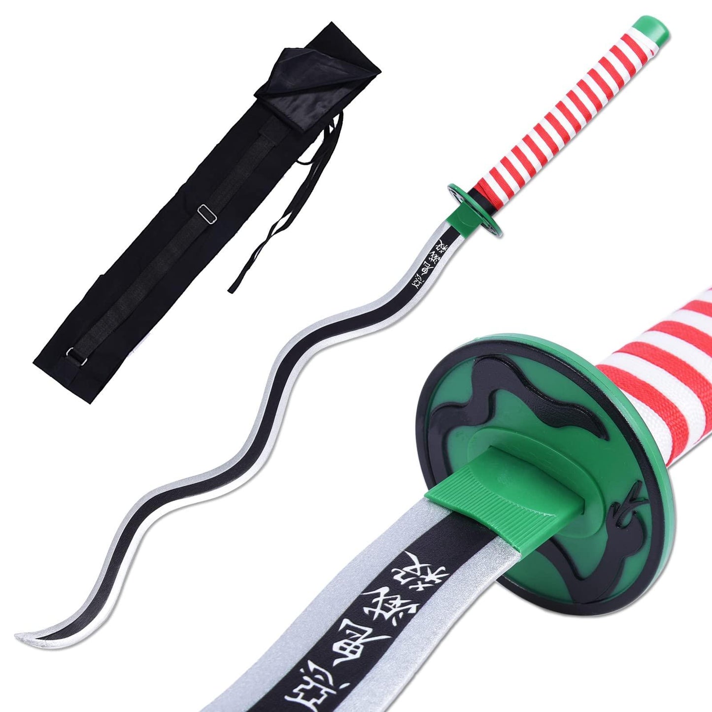 Bamboo Blade Katana,Protagonist Katana for Cosplay Purpose, Anime Original Texture (Wooden Iguro Obanai)