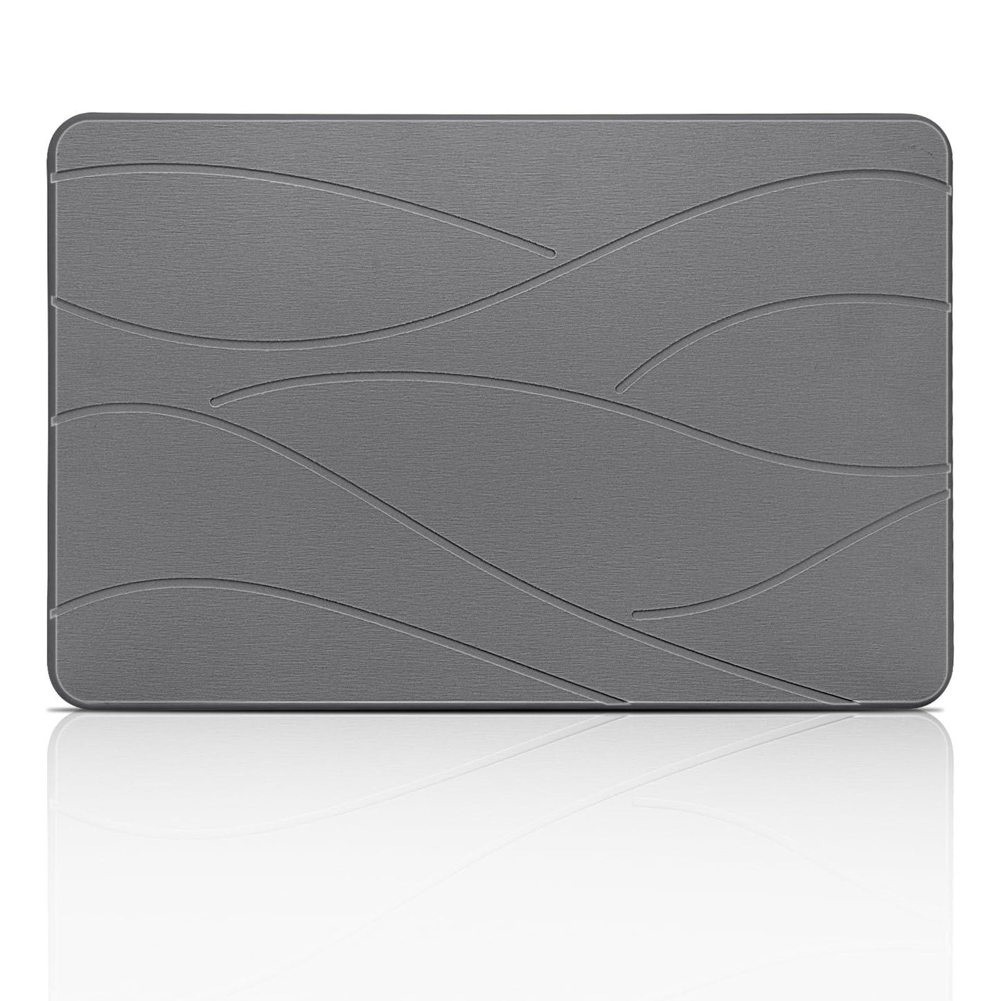 Elfcool Stone Bath Mat Diatomaceous Earth Shower Mat Non Slip Quick Dry Bath Stone Mat Super Absorbent Bathroom Floor Mat for Bathroom Kitchen Counter (Dark Grey 01)