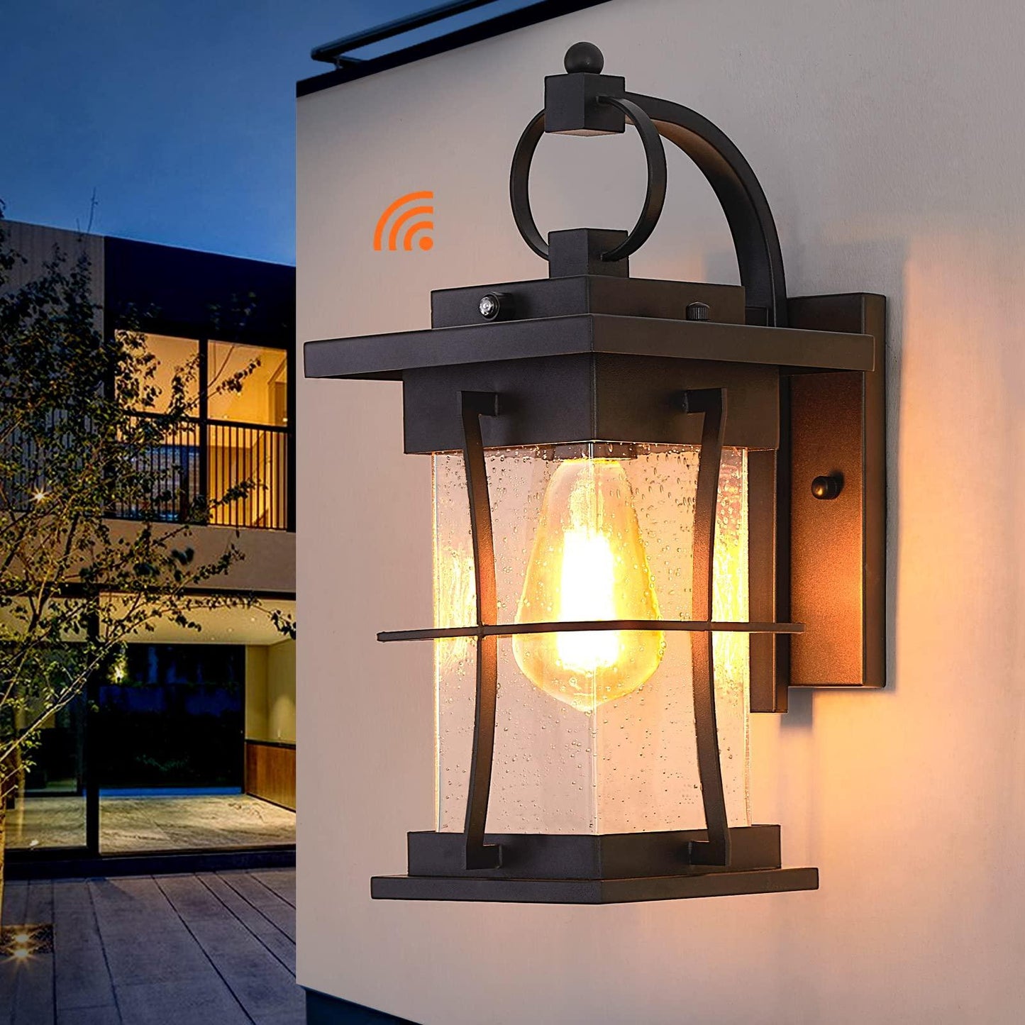 haodengshi Dusk to Dawn Outdoor Wall Light, Sensor Porch Lights Outdoor Wall Sconce, Anti-Rust Waterproof Exterior Light Fixtures Outside Lights for House Porch Patio Garage