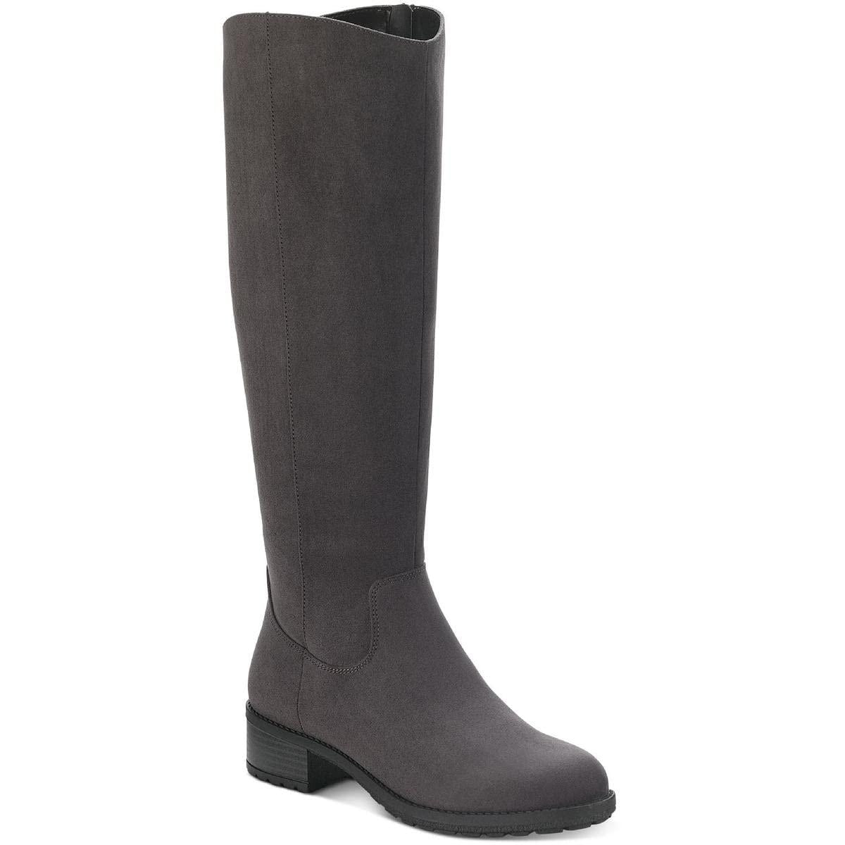 Style & Co. Womens Graciee Faux Leather Knee-High Boots Gray 5.5 Medium (B,M)
