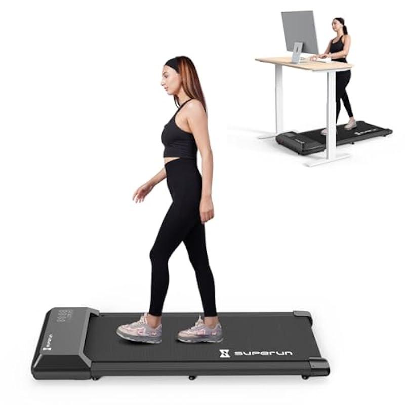 SupeRun 2024 Newest Walking Pad Treadmill, 2.5 HP Under Desk Treadmill, 2 in 1 Portable Treadmill for Home with Remote Control LED Display, 300 Ibs Weight Capacity