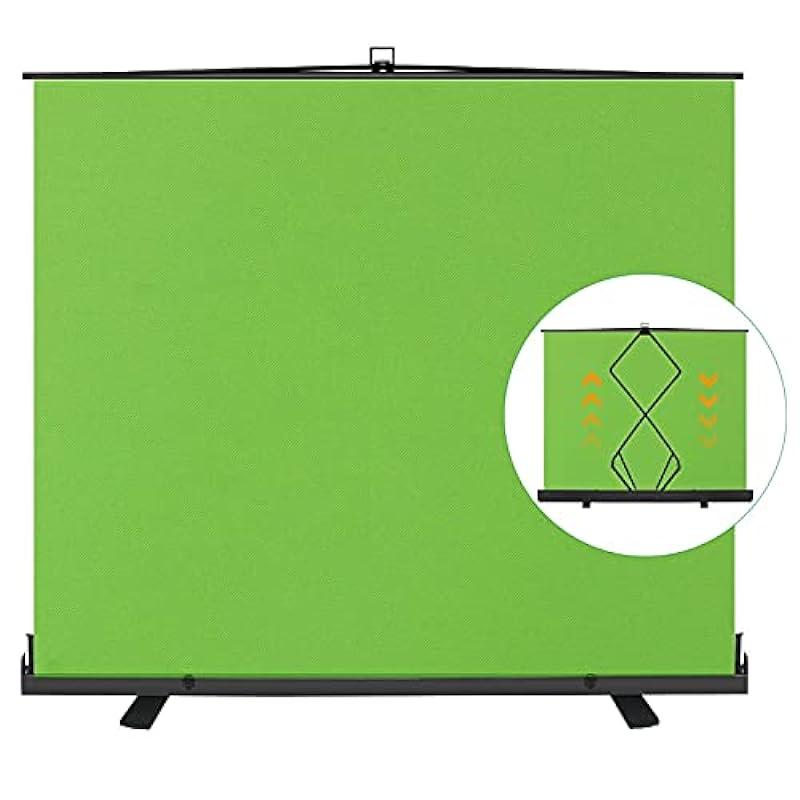 EMART 80in x 92in Collapsible Chromakey Panel Green Screen for Photo Backdrop Video Studio, Live Game, Portable Pull Up, Solid Aluminium Base Wrinkle-Resistant Fabric, Auto-Locking Air Cushion Frame