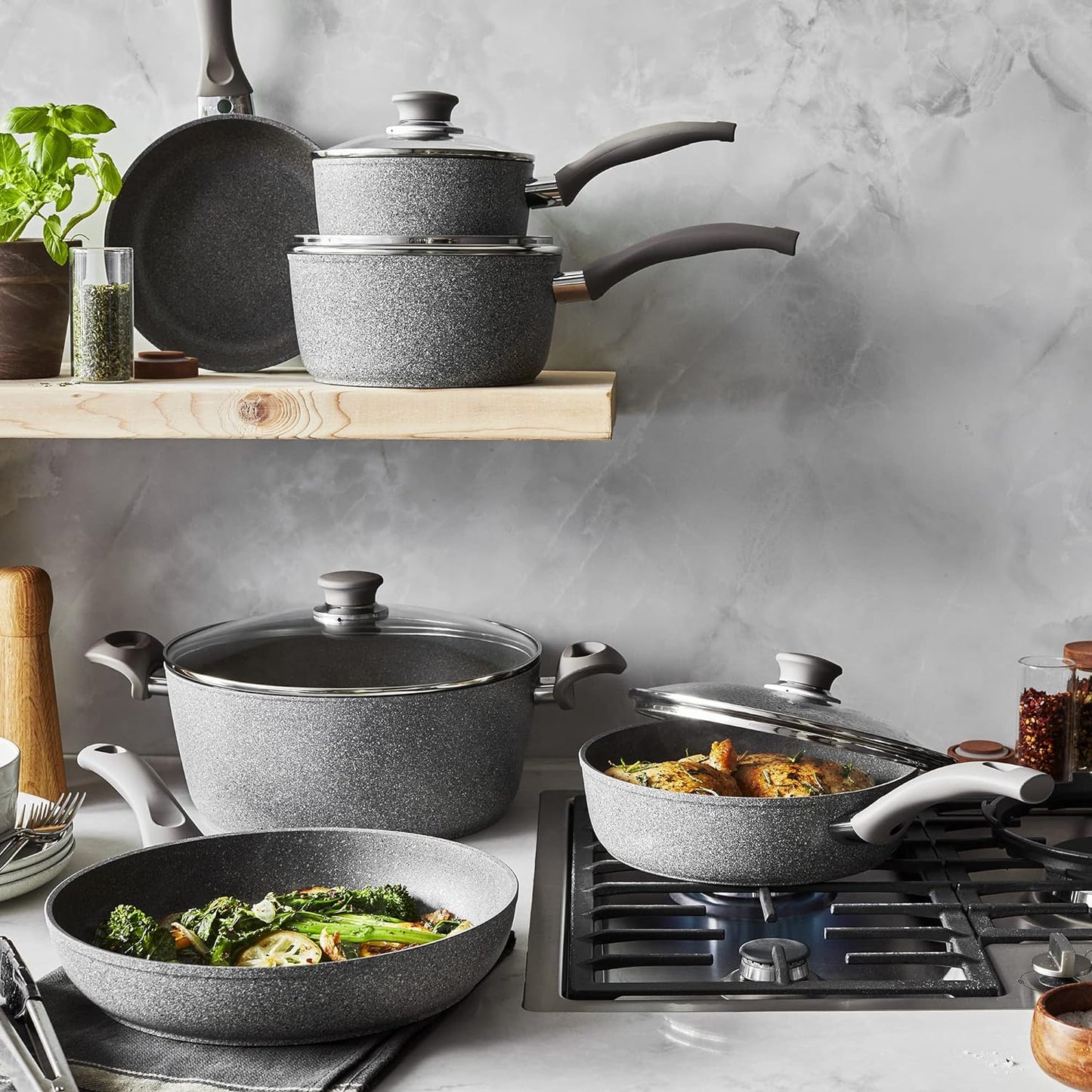 BALLARINI Modena by HENCKELS Forged Aluminum 10-pc Nonstick Cookware Set