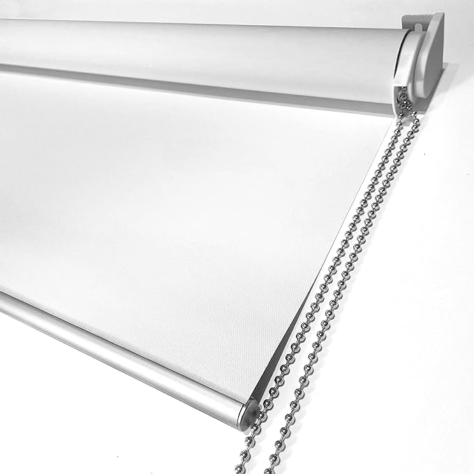 HOMEBOX 100% Blackout Roller Window Shades, Window Blinds with Thermal Insulated, UV Protection Waterproof Fabric, roll up and Down Blinds for Home and Office (White - 41" W x 72" H)
