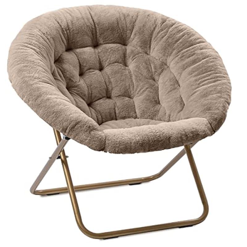 Milliard Cozy Chair/Faux Fur Saucer Chair for Bedroom/X-Large (Beige)