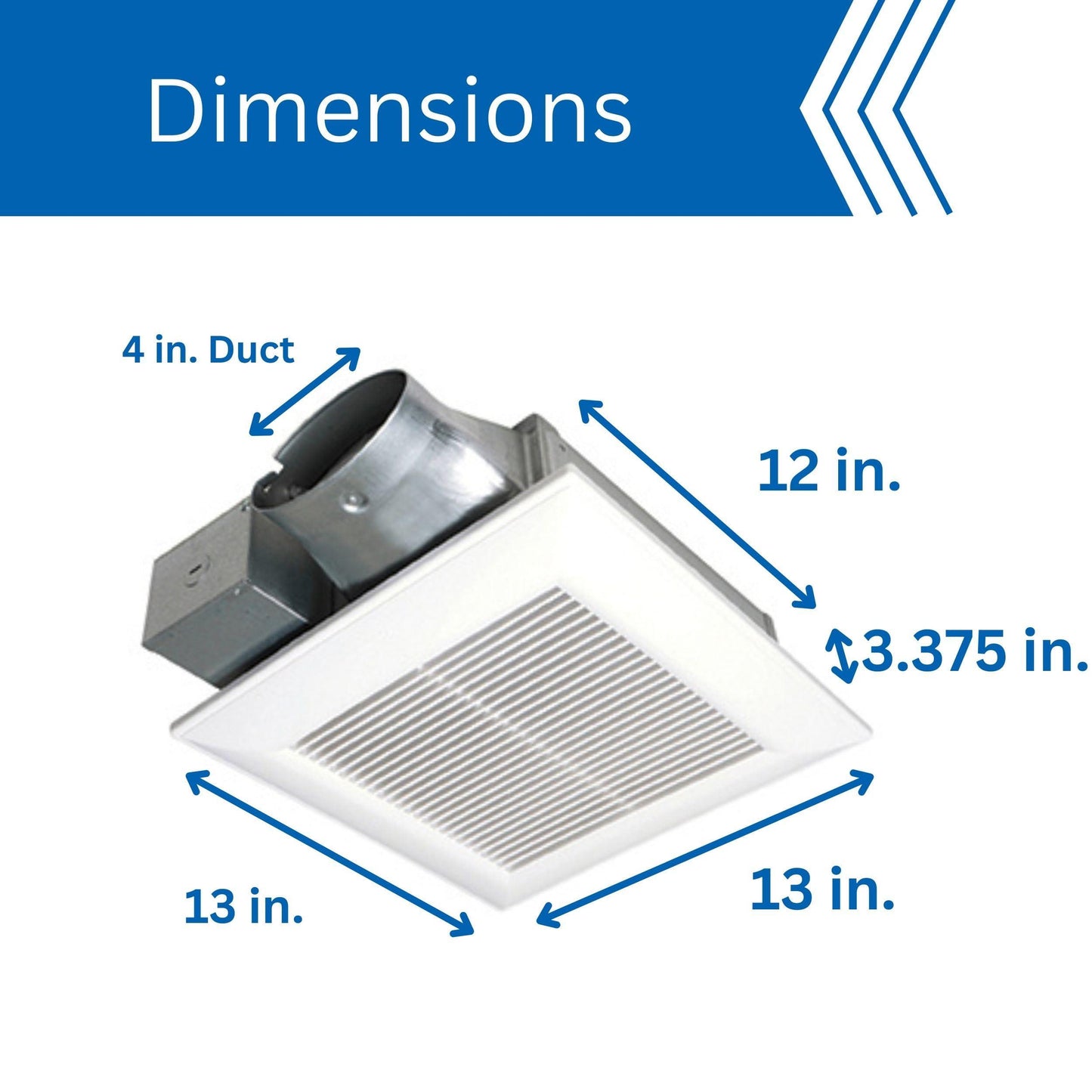 Panasonic FV-0510VS1 WhisperValue DC Energy-Saving Bathroom Ventilation Fan, Quiet, Lowest Profile Energy Star Certified Ceiling Mount Fan