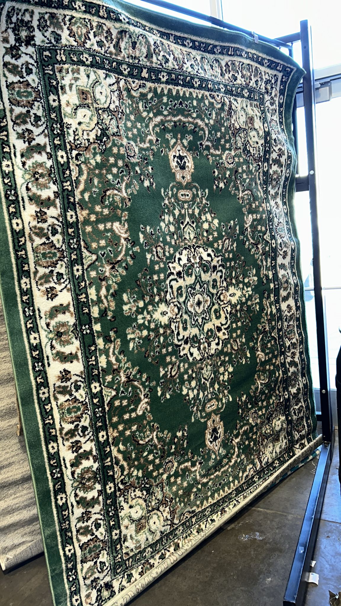 Antep Rugs Oriental 6x9 Traditional Medallion Indoor Area Rug Siesta (Green Beige, 6'7" x 9')