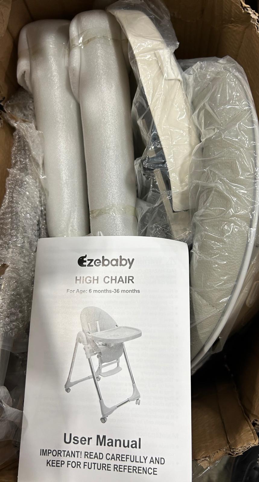 Ezebaby Baby High Chair, Portable High Chair (Grey)