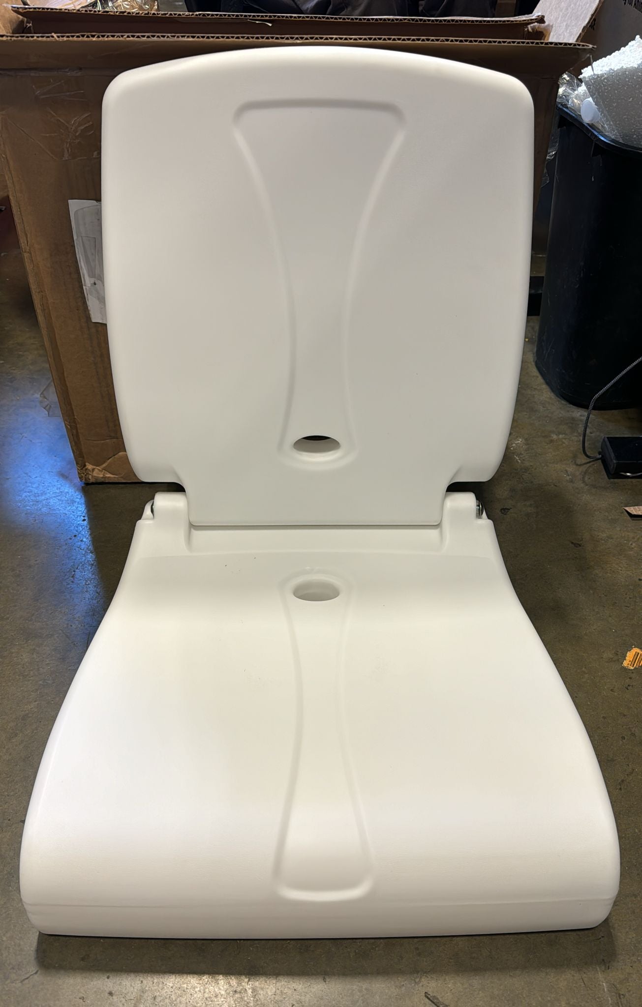 Step2 Foldable Adult Flip Seat, Portable Outdoor Chair for Poolside, Tailgating, Camping, Sporting Events, Picnic and Beach Chair, Provides Back Support When Sitting on Ground, White