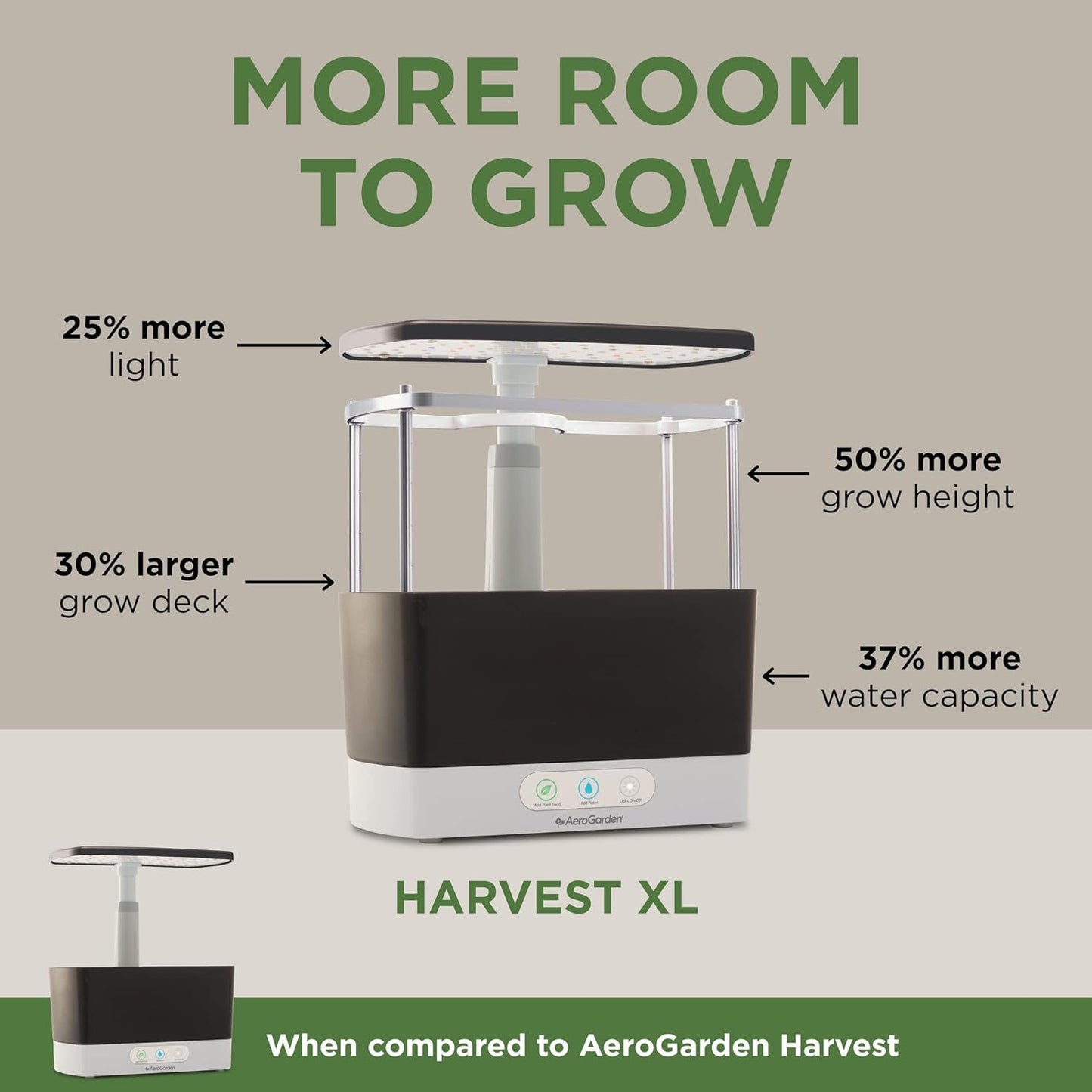 AeroGarden Harvest XL with Gourmet Herbs Seed Pod Kit - Hydroponic Indoor Garden with LED Grow Light, White
