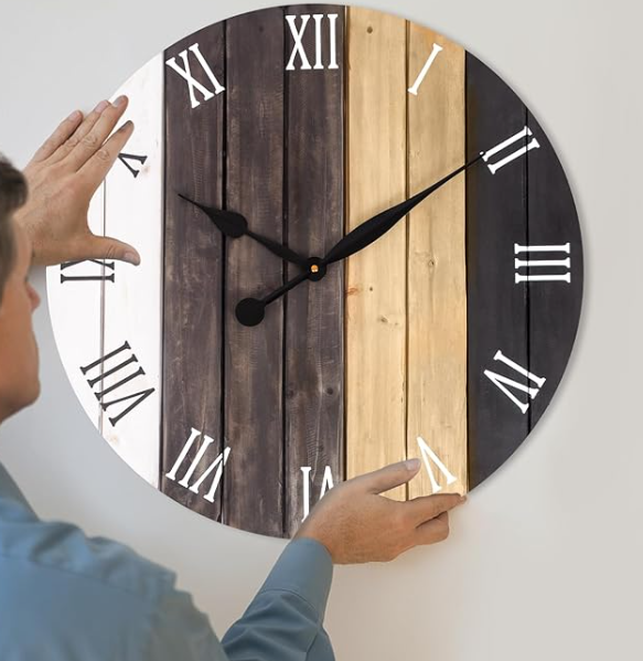 Mofine 24 Inch Large Wall Clocks for Living Room Decor