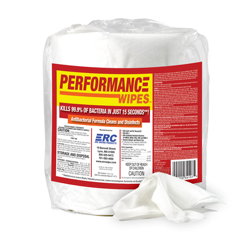 ERC Performance Wipes 800 Pre-moistened Wipes (8"x6")