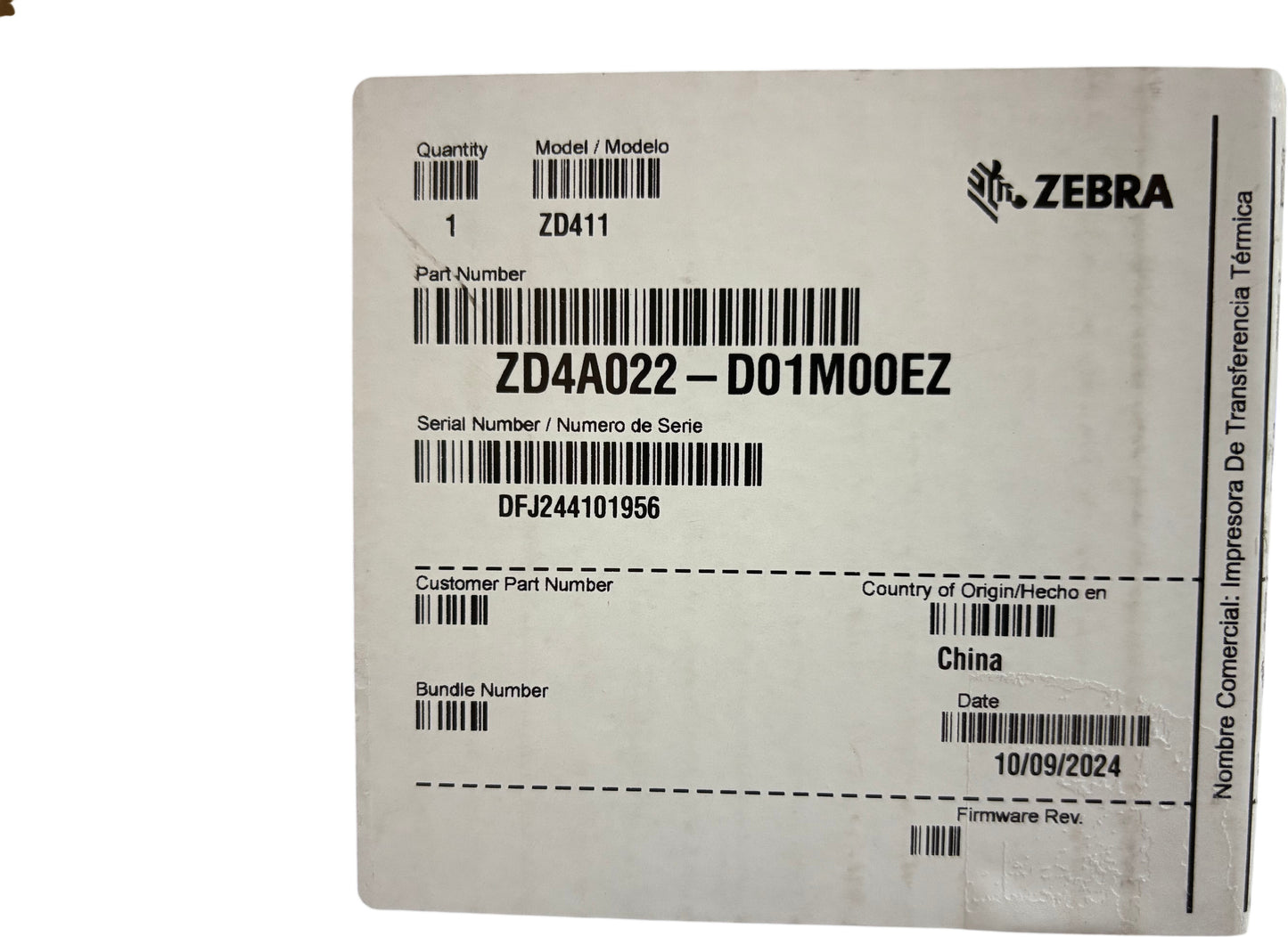 Zebra ZD411 Printer, Direct Thermal, 203DPI, USB, USB Host, Modular Connectivity Slot, BTLE5, EZPL, ZD4A022-D01M00EZ (Zebra ZD410 Replacement)