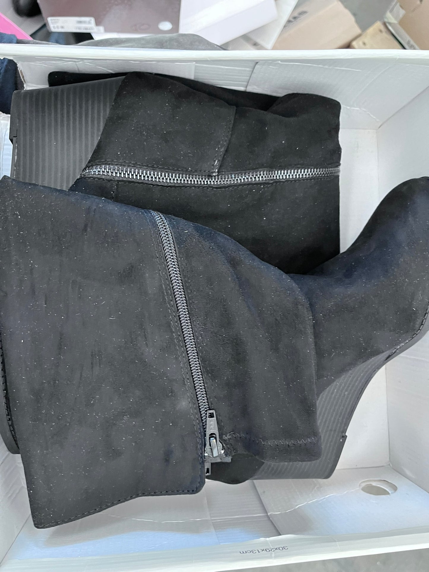 Style & Co. Womens Wynterr Faux Suede Tall Wedge Boots Black 9.5 Medium (B,M)