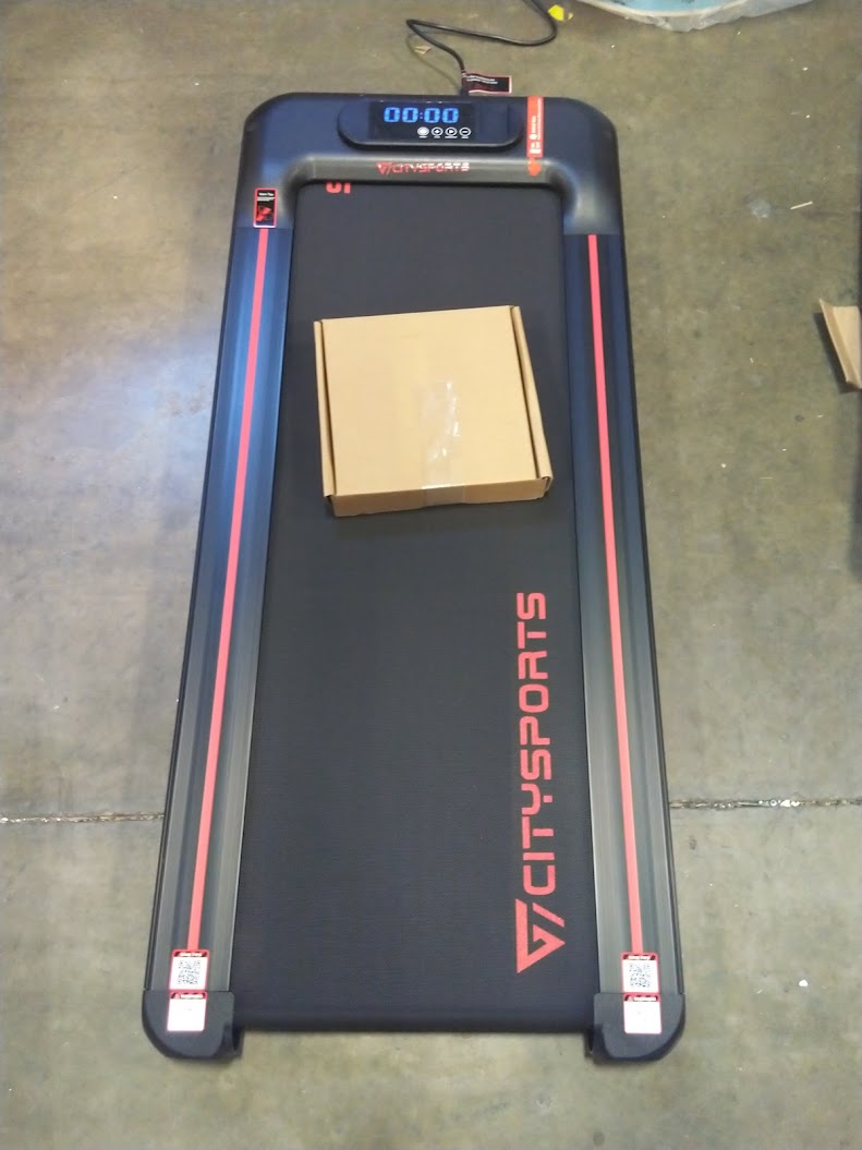 Under Desk Treadmill Portable Walking Pad, Adjustable Speed with APP, LCD Screen & Calorie Counter, Ultra Thin and Silent, Intended for Home/Office (Black Red)