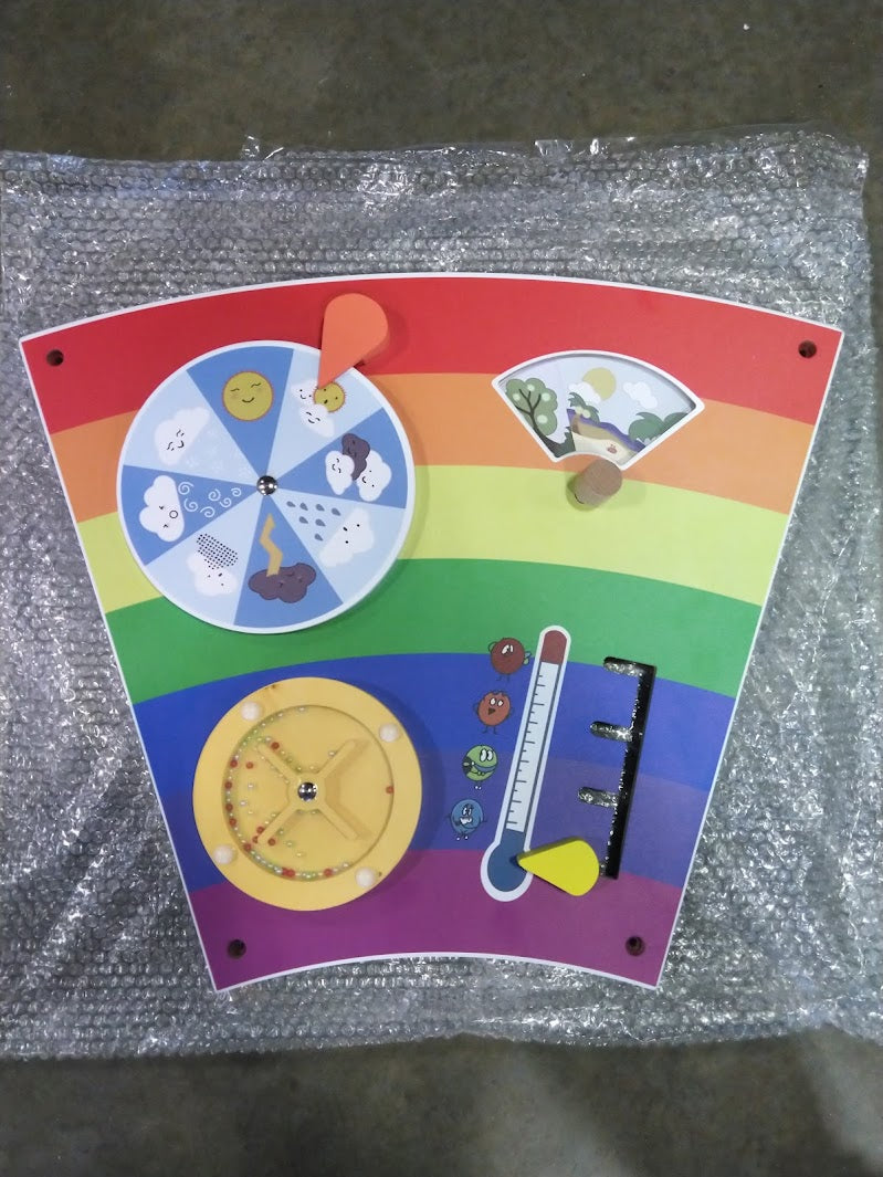 SPARK & WOW Rainbow Activity Wall Panels - Ages 18m+ - Montessori Sensory Wall Toy - 10 Activities - Busy Board