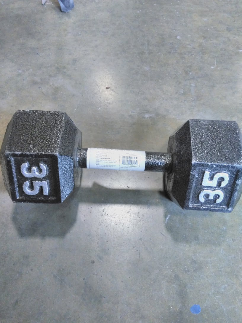 CAP Barbell Cast Iron Hex Dumbbell, Black, Single, 35 lb
