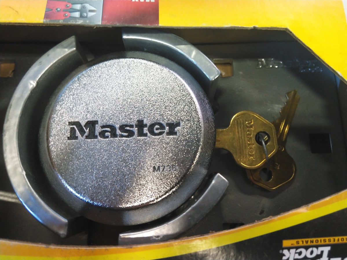Master Lock Puck Lock, Heavy Duty Hidden Shackle Lock and Hasp, Solid Steel Lock for Vans, M736XKAD