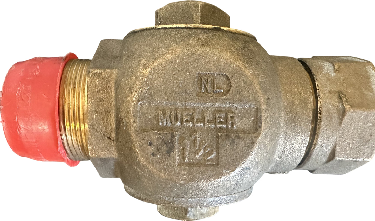 MUELLER 1-1/2" Brass Valve HM/JJ VALVE NL FREE