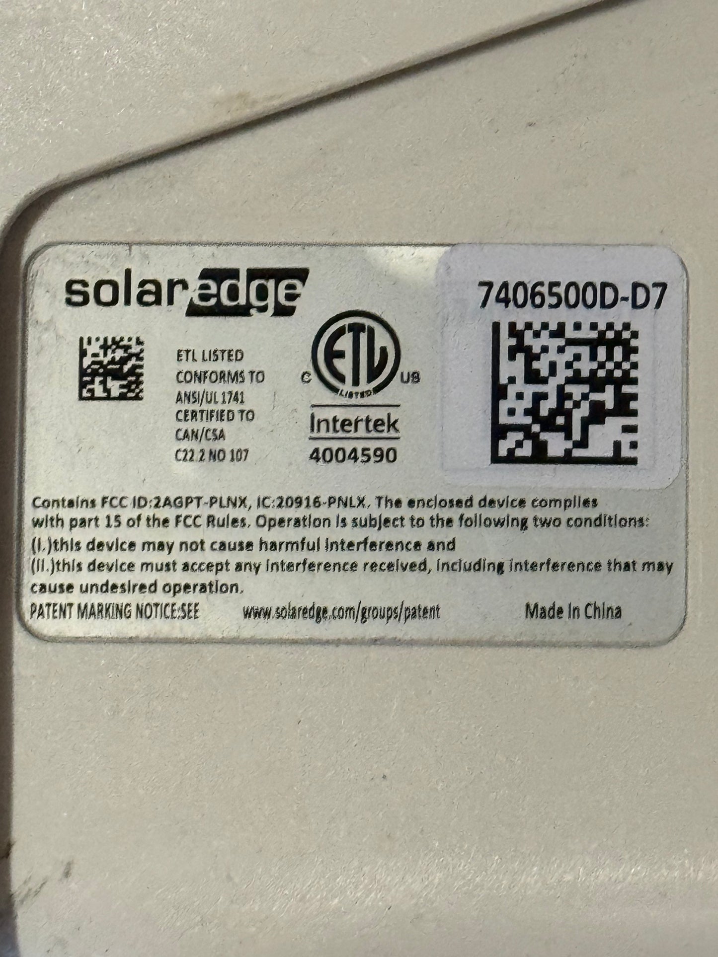 SolarEdge HD-Wave SetApp SE11400H-US000BNU4 11.4kW 240 Volt AC Single Phase Grid-Tie Inverter USED