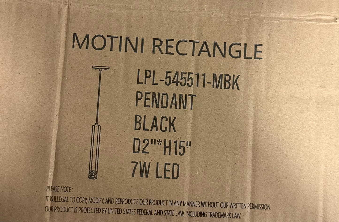 MOTINI 1-Light LED Pendant Light 7W Warm White 3000K