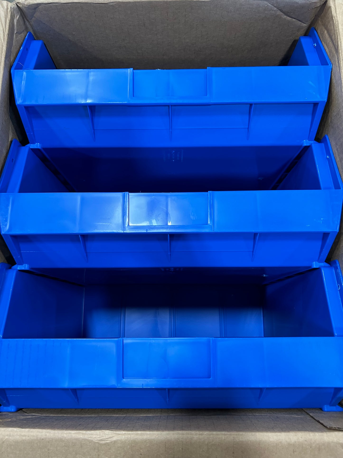Box Partners Blue Plastic Hang Bin Boxes - 7 in Height