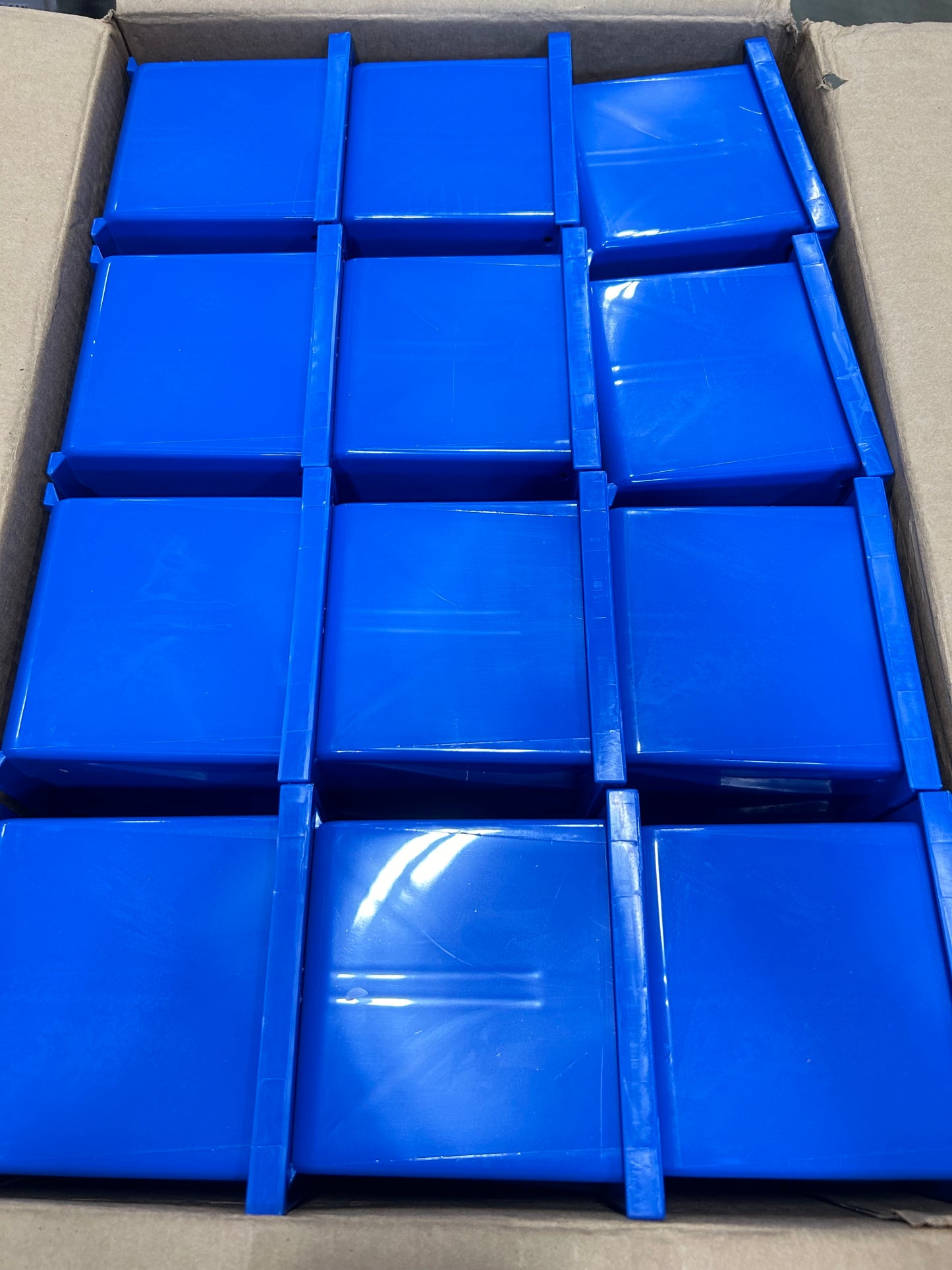 Box Partners Plastic Stack & Hang Bin Boxes 14 3/4-Inch x 5 1/2-Inch x 5-Inch Blue 12/Case BINP1555B
