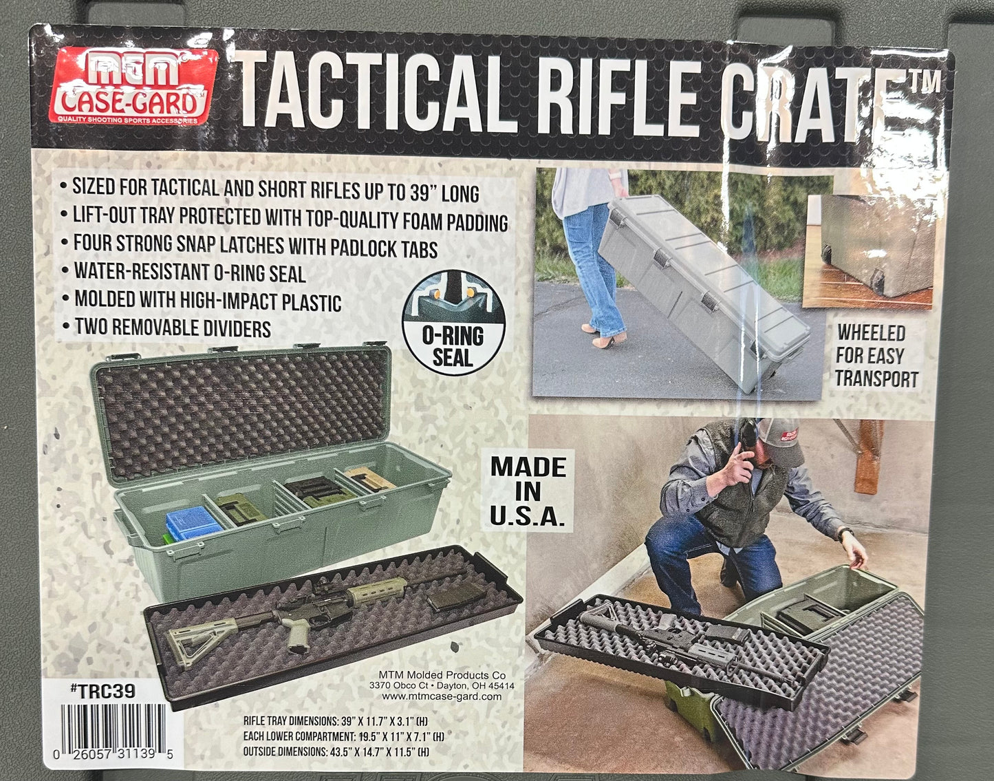 MTM TRC39 Tactical Rifle Case, O-Ring Sealed Waterproof
