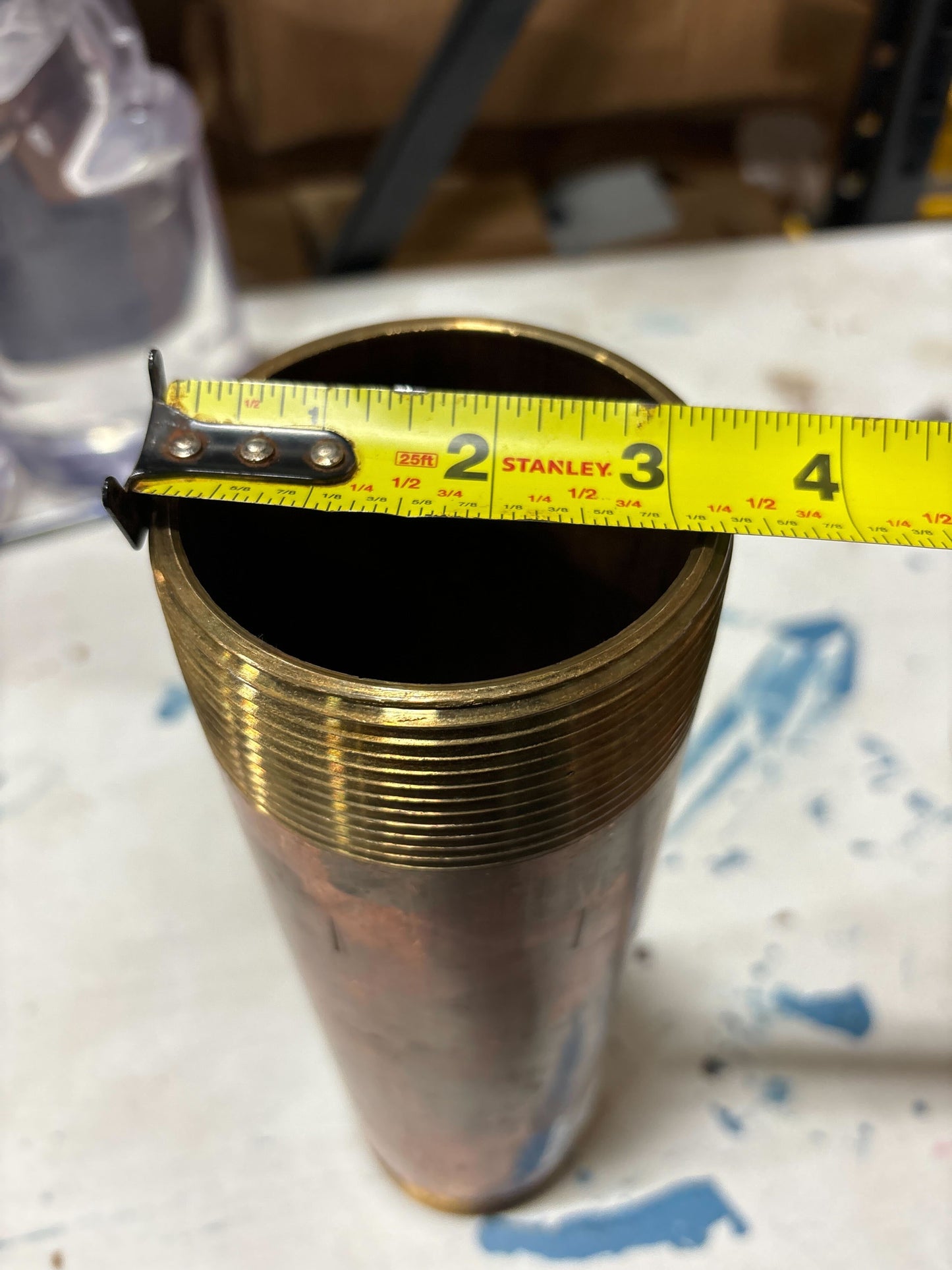 Copper NPT 3" Diameter x 12" length Pipe Nipple, Threaded Both Ends Nibco