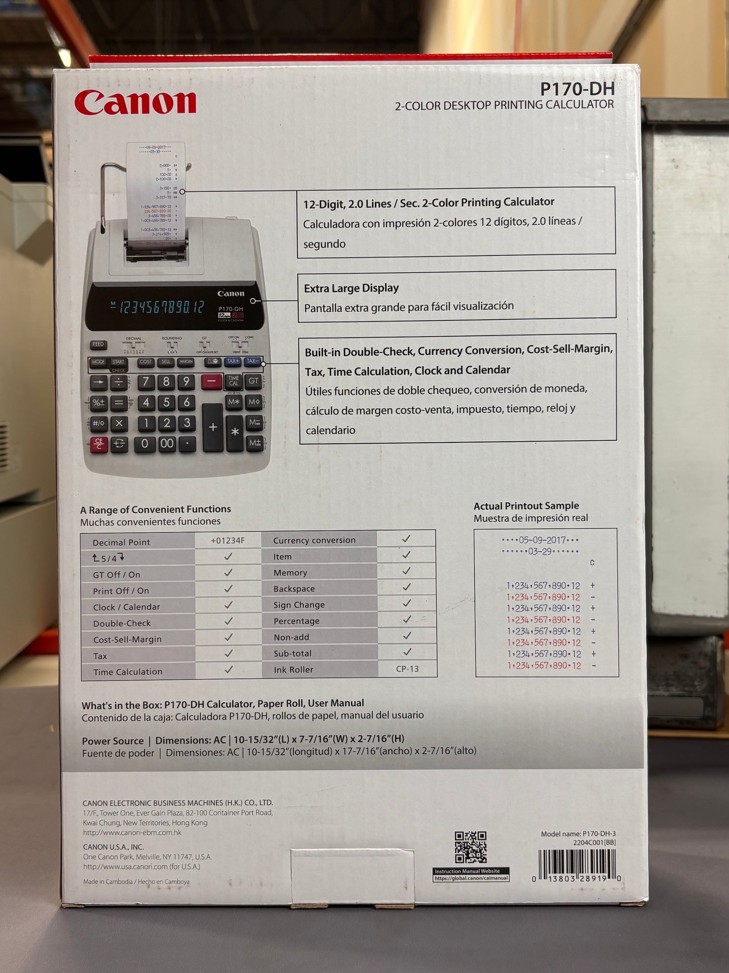 Canon P170-DH-3 Printing Calculator
