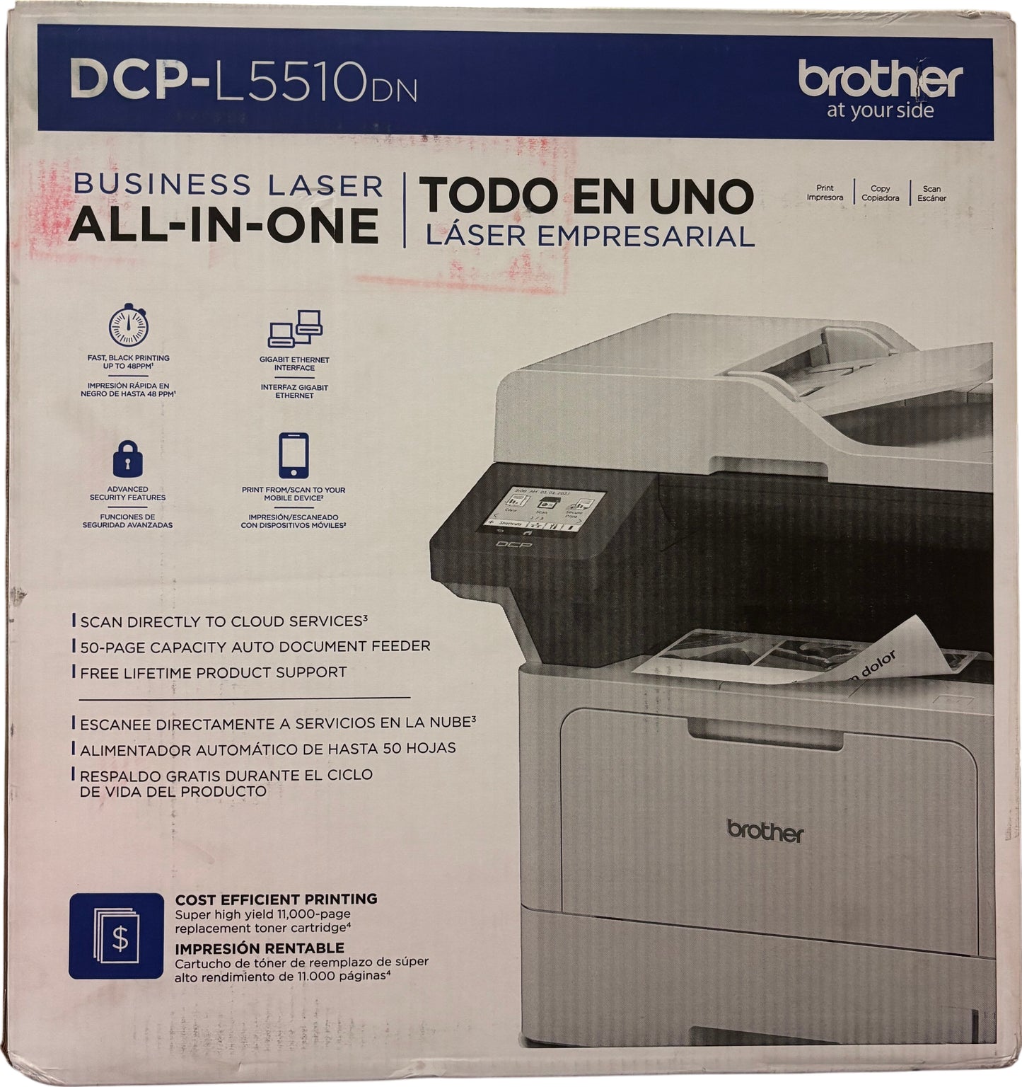 Brother DCP-L5510DN Business Monochrome Laser All-in-One Printer with Duplex Printing and Networking