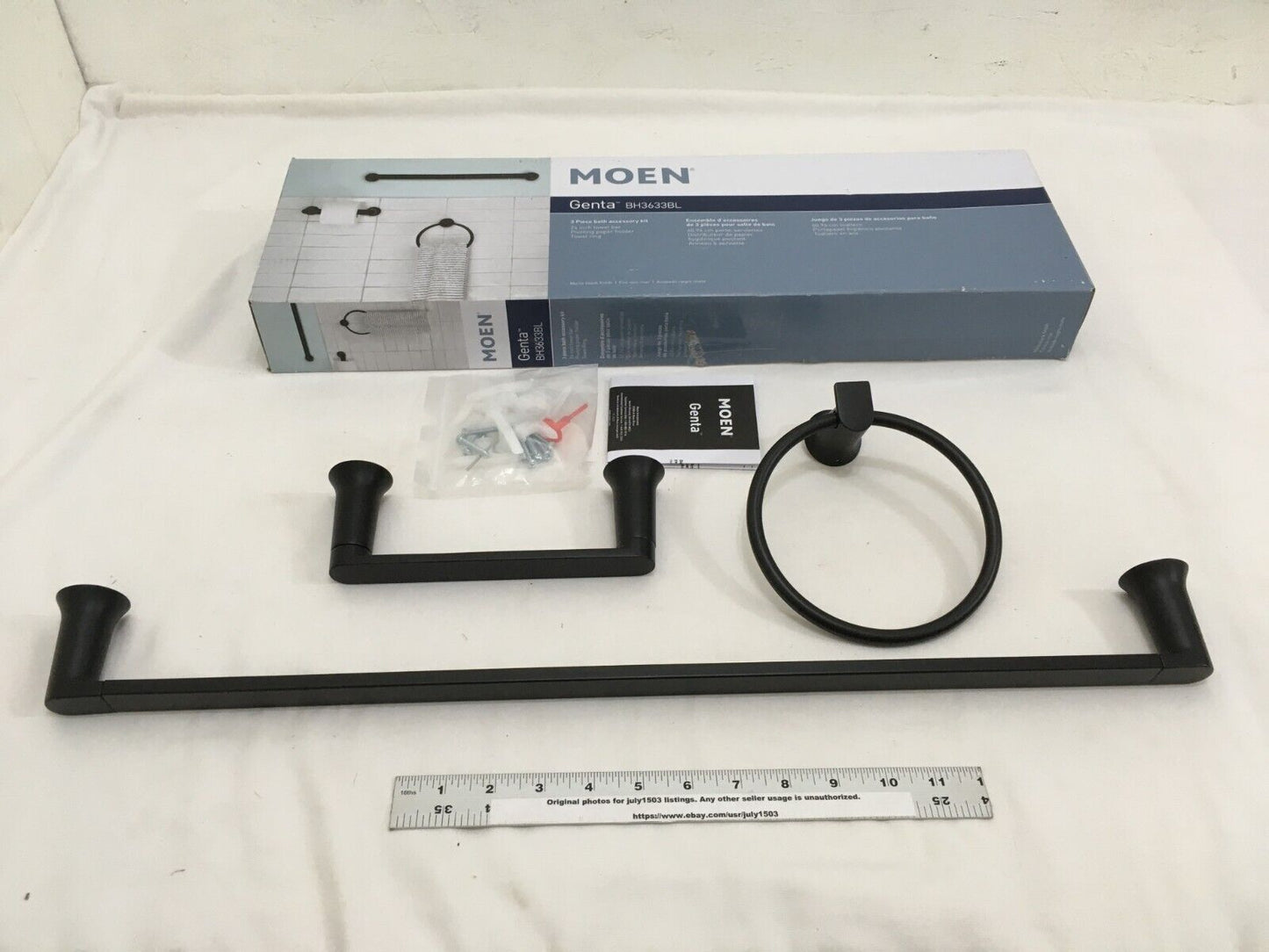 Moen Genta Matte Black Zinc Bath Accessory Set