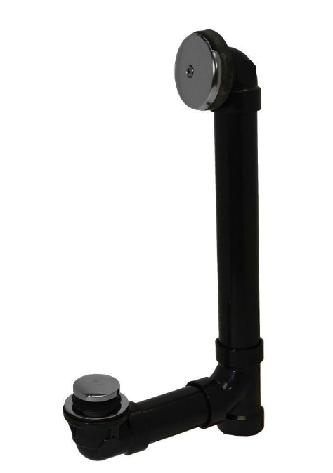 Everbilt Easy Touch 1-1/2 in. Sch. 40 Black ABS Pipe Bath Waste and Overflow Drain in Brushed Nickel